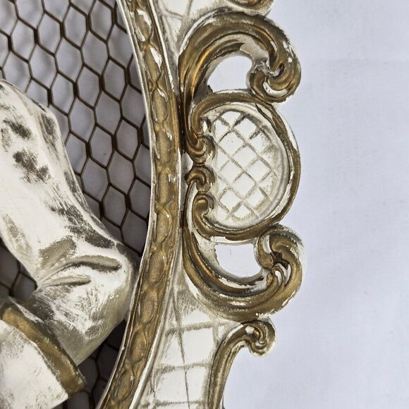 VTG Universal Statuary Co 1958 Chalkware Victorian Man Proposing Wall Hanging - Picture 6 of 11